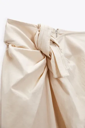 ZARA coord set sleeveless top midi skirt boho beige summer vacation party thumbnail 7