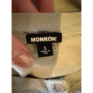 Monrow Tiered Henley Dress Women Small Sage Green Supima‎ Cotton Modal Mini USA thumbnail 9