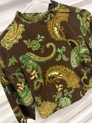 Hemant & Nandita Boxy Top Dark Brown Womens Size XS thumbnail 6