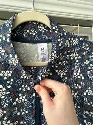 Floral sporty quarter zip pullover size small Blue thumbnail 3