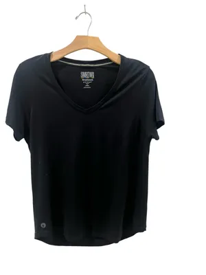 Smartwool Active Ultralight Black V-Neck Short Sleeve Tee Top Women’s Large thumbnail 5