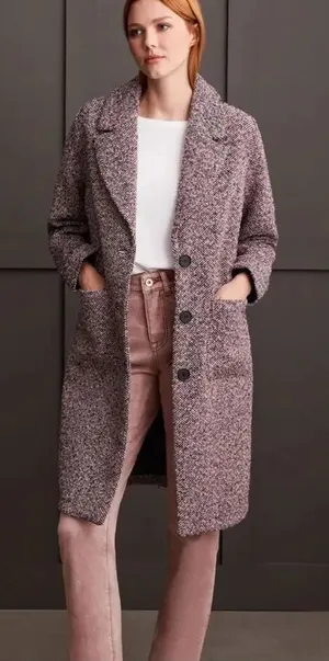 Tribal Jeans Boucle Duster Pink Lady Coat Women’s Small thumbnail 1