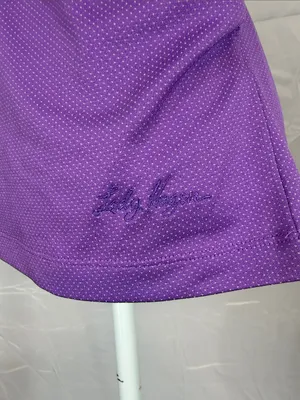Lady Hagen Women's Golf Tank Top With Ruched Side Size Small Purple Polka Dot thumbnail 5