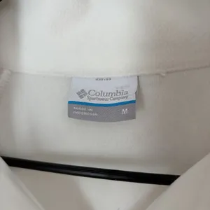Columbia M White Fleece 1/4 Zip Mock Neck Pullover Sweatshirt Outdoor Camping thumbnail 2
