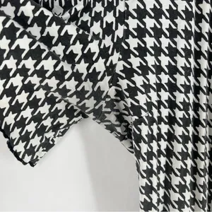 Passion Lilie Houndstooth Cotton Black White Ruffle Hem Mini Wrap Dress Size XL‎ thumbnail 15