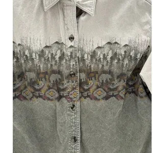 Cabela’s vintage cotton Button Up cabin native southwest bear women’s size M thumbnail 5