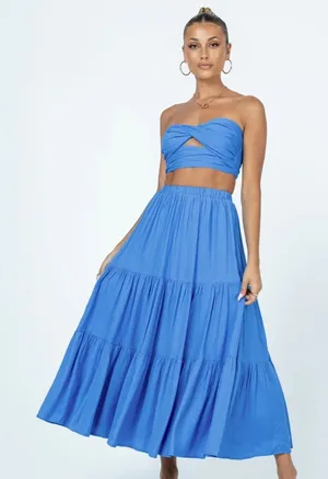 Princess Polly blue skirt and top set thumbnail 1