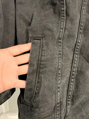 American Eagle Black Denim Jacket thumbnail 2
