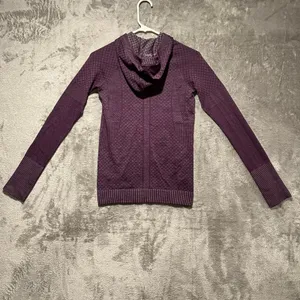 Lululemon Sz 4 Long Sleeve‎ Rest Less Hoodie Patchwork Galactic Grape Silver thumbnail 5