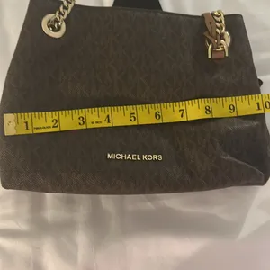 Michael Kors mini Dark Brown Shoulder Bag with Gold Chain thumbnail 4