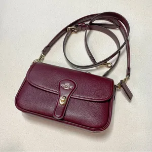 Coach Hadley Turnlock Shoulder Bag in Dark Wine thumbnail 3