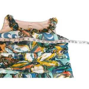 SANGRIA Lined Colorful FLORAL CHIFFON Gathered Neckline/Waist Zip MAXI Dress‎ 10 thumbnail 8