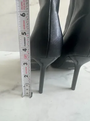 WINDSOR Flora Black Rhinestone Jeweled Bow Heels Boots Size 7 thumbnail 5