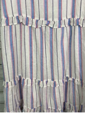 Rails Sandy Tahiti Blue White Pink Striped Tiered Ruffle Feminine Sundress Large thumbnail 7