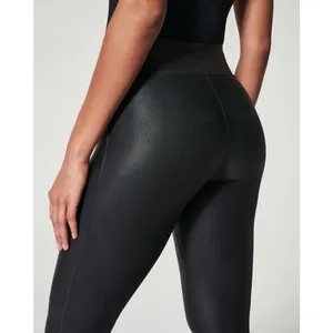Spanx SPANXshape™ Faux Leather Leggings Women’s Size L Black Compression 2437 thumbnail 3