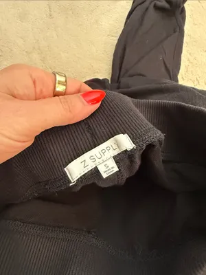 Z Supply Jill Marled Black Joggers Knit Pants Drawstring Lounge Size Small thumbnail 8