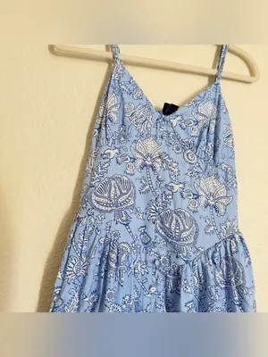 Roller rabbit Women Floral Vines Drop Waist Midi A-Line Dress Blue thumbnail 6