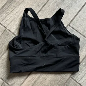 SoulCycle Black Sports Bra with Yellow Detail thumbnail 2