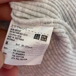 UNIQLO Light Gray Ribbed Knit High Neck Tank Top Cotton Spandex Womens Medium thumbnail 4