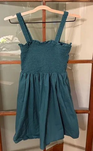 Altar'd State Emerald Green Smocked Top Mini Sundress Summer Beach - Size Small thumbnail 1