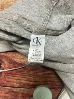 Calvin Klein Sleepwear Hooded Sweatshirt Cropped Grey Size M thumbnail 5