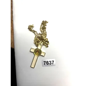 Vintage Gold-Tone Jesus Cross Pendant Necklace thumbnail 4