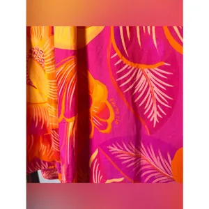 Farm Rio Summer Garden Mini Dress Tropical Vibrant Pink thumbnail 7