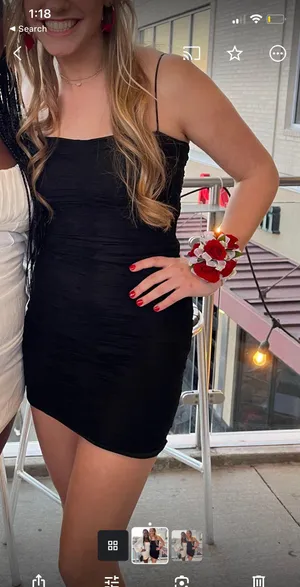 Sexy Bodycon Black Mini Dress thumbnail 1
