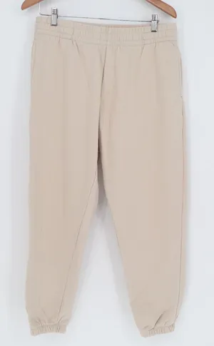 Garage Beige Fleece Lined Joggers Sweatpants Tan High Rise Size Large thumbnail 1
