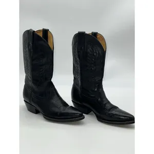 Pistolero Black All Leather Embroidered Cowboy Boots Women's Sz 24.5-7.5/Men 5.5 thumbnail 8