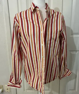 Abercrombie & Fitch Striped Cotton Long Sleeve Button-Up Shirt Size S Men’s thumbnail 1