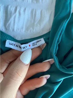 Lucy in the Sky teal square neck bodysuit thumbnail 3