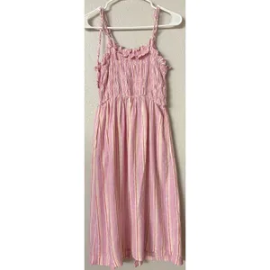 UNIVERSAL THREAD Pink Midi Spring Summer Sun Dress Vacation Resort Sz M thumbnail 4