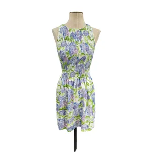 Hill House Home Lilou Nap Dress Hydrangea Floral Smocked Mini Purple White XS thumbnail 3