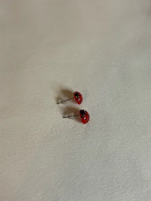 Handmade Ladybug Stud Earrings thumbnail 2
