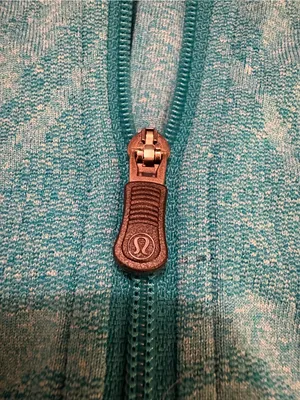 lululemon athletica Teal Patterned Quarter-Zip Cowl Sweater thumbnail 2