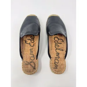 Sam Edelman Kerry Womens Mules Black Leather Espadrille Comfort Sandals US 9 M thumbnail 4