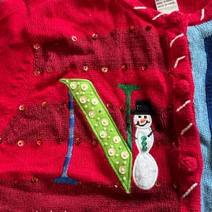 Tiara Women's Christmas Cardigan Sweater XL Multicolor Festive Holiday NOEL‎ thumbnail 2