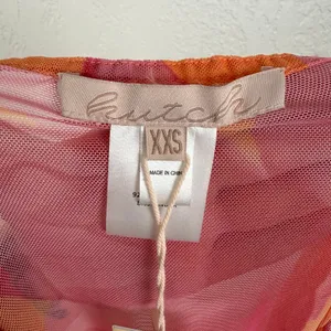 Hutch Jelena Tulip Mesh Swim Cover-Up Skirt in Cantaloupe NWT Size XXS thumbnail 3