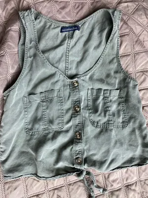 Abercrombie Vintage Button Up Crop Tank thumbnail 1