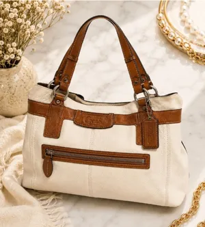 Vintage Coach Penelope F14686 Pebbled Leather Shoulder Bag Chalk Brown thumbnail 1
