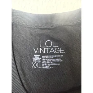 LOL Vintage Cabin Fever Graphic Sweatshirt Black Purple XXL High Low Pullover thumbnail 2