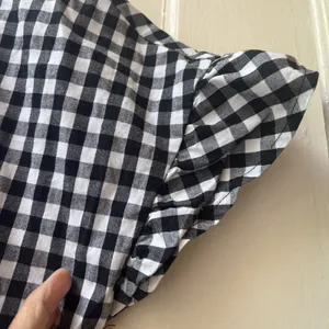 Tabitha Webb Dress 8 Checkered Black White Plaid Preppy Boho Country Ruffle Mini thumbnail 3