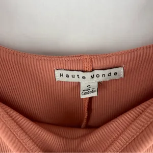 Haute Monde‎ Blush Pink Stretch Ribbed Jersey Knit Side Slit Bodycon Maxi Dress thumbnail 5