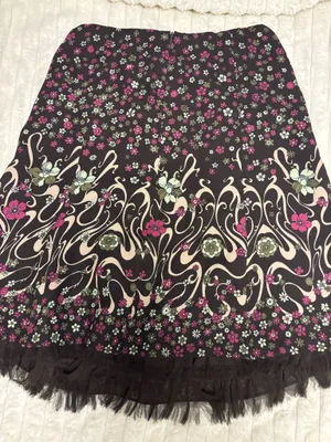 Long floral skirt Black Size 6 thumbnail 3