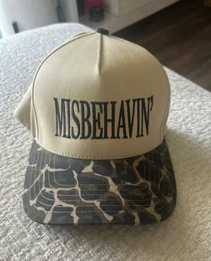 Boutique Misbehavin’ trucker camo hat thumbnail 1