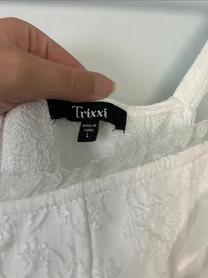 Trixxi White Tiered Eyelet Dress with Ribbon Straps thumbnail 2