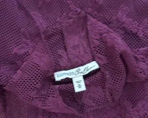 Beautiful, maroon lace, mock neck, shirt, express size medium thumbnail 3