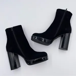 Jeffrey Campbell Mary Kate Ankle Platform Booties Black Suede Size 7 Free People thumbnail 10