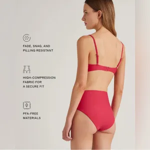 NWT Quince Italian High Rise Berry Pink Bikini Bottom Swimwear M thumbnail 2